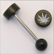 Barbell Cannabis mit Titanstab