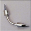 Curved Barbell mit Rollen Spitzen Curved Barbell mit Rollen Spitzen